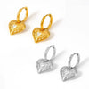 Wholesale Heart Shaped Titanium Steel Earrings With Diamond Hammer 18K Gold Plated Vintage Style Geometric Design