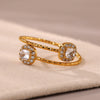 Wholesale Heart Square Geometric Style Opening Ring Stainless Steel 18K Gold Plated