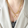 Wholesale Heart Style 316L Stainless Steel Women's Clavicle Necklace With Electroplating And Ot Buckle