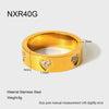 Wholesale Heartshaped And Geometric Zircon Stainless Steel 18K Gold Plated Ring For Women