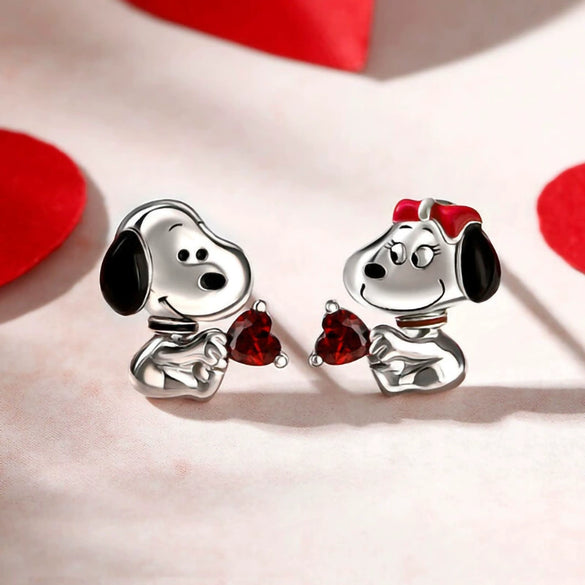 Wholesale Heartshaped Animal Zodiac Zircon Copper Earrings For Women In Creamy Sweet Girl Style