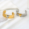 Wholesale Heartshaped Colorblocking 18K Gold Plated Stainless Steel Bracelet For Women