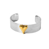 Wholesale Heartshaped Colorblocking 18K Gold Plated Stainless Steel Bracelet For Women