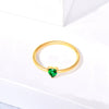 Wholesale Heartshaped Colored Diamond Ring Titanium Steel Geometric Style Women's Jewelry