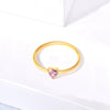 Wholesale Heartshaped Colored Diamond Ring Titanium Steel Geometric Style Women's Jewelry