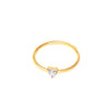 Wholesale Heartshaped Colored Diamond Ring Titanium Steel Geometric Style Women's Jewelry