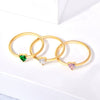 Wholesale Heartshaped Colored Diamond Ring Titanium Steel Geometric Style Women's Jewelry