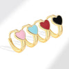 Wholesale Heartshaped Copper Earrings With Geometric Pattern And Electroplating Treatment For Female