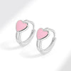Wholesale Heartshaped Copper Earrings With Geometric Pattern And Electroplating Treatment For Female
