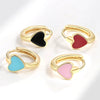 Wholesale Heartshaped Copper Earrings With Geometric Pattern And Electroplating Treatment For Female