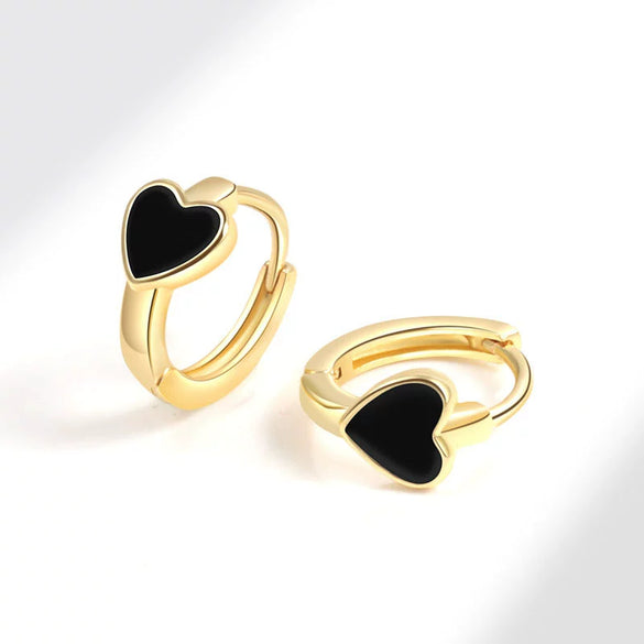 Wholesale Heartshaped Copper Earrings With Geometric Pattern And Electroplating Treatment For Female