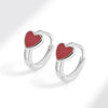 Wholesale Heartshaped Copper Earrings With Geometric Pattern And Electroplating Treatment For Female