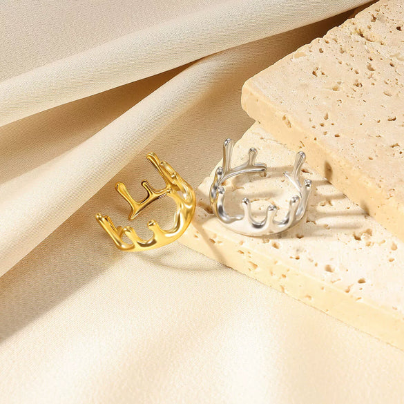 Wholesale Heartshaped Copper Ring For Women Love Geometric Wide Version Open Ring With Electroplating