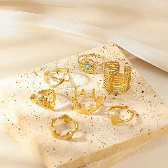 Wholesale Heartshaped Copper Ring For Women Love Geometric Wide Version Open Ring With Electroplating