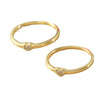Wholesale Heartshaped Copperplated Real Gold Ring Geometric Minimalist Hand Jewelry