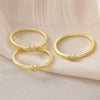 Wholesale Heartshaped Copperplated Real Gold Ring Geometric Minimalist Hand Jewelry