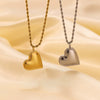 Wholesale Heartshaped Electroplated Titanium Steel Twist Chain Pendant Necklace For Women