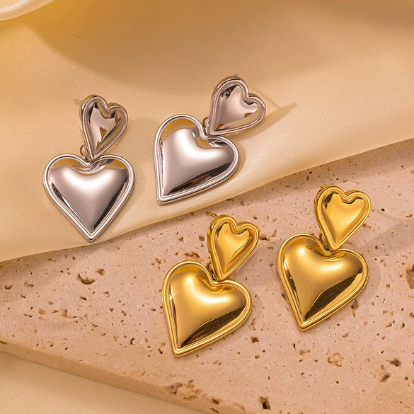 Wholesale Heartshaped Electroplated Titanium Steel Twist Chain Pendant Necklace For Women