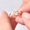 Wholesale Heartshaped Geometric Colored Diamond Ring Titanium Steel Electroplating Jewelry For Women