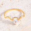 Wholesale Heartshaped Geometric Colored Diamond Ring Titanium Steel Electroplating Jewelry For Women