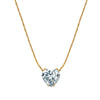 Wholesale Heartshaped Geometric Single Diamond Pendant Titanium Steel Electroplated Calendering Chain Necklace For Women