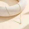 Wholesale Heartshaped Geometric Single Diamond Pendant Titanium Steel Electroplated Calendering Chain Necklace For Women