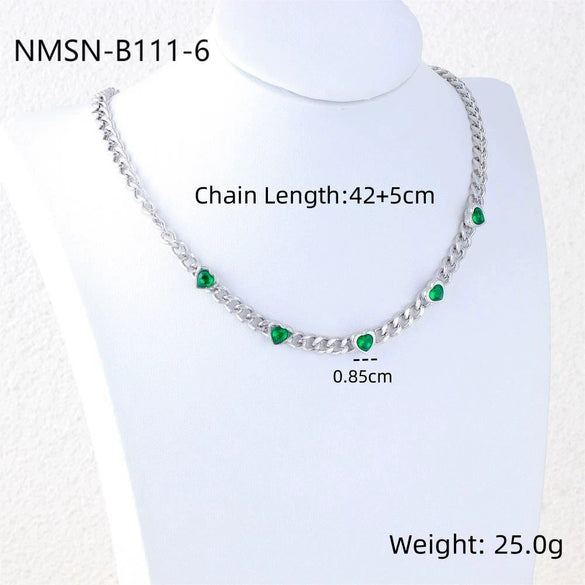Wholesale Heartshaped Geometric Stainless Steel Fashion Simple Clavicle Necklace For Women With Electroplating