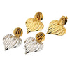 Wholesale Heartshaped Geometric Striped Pleated Colorblocking 18K Gold Plated Stainless Steel Earrings For Women