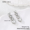 Wholesale Heartshaped Geometric Zircon Electroplated Stainless Steel And 18K Gold Earrings For Women