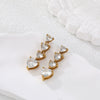 Wholesale Heartshaped Geometric Zircon Electroplated Stainless Steel And 18K Gold Earrings For Women