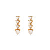 Wholesale Heartshaped Geometric Zircon Electroplated Stainless Steel And 18K Gold Earrings For Women
