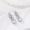 Wholesale Heartshaped Geometric Zircon Electroplated Stainless Steel And 18K Gold Earrings For Women