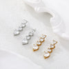 Wholesale Heartshaped Geometric Zircon Electroplated Stainless Steel And 18K Gold Earrings For Women