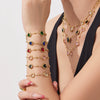 Wholesale Heartshaped Glass Stone Earrings Necklace And Bracelet Set With 18K Gold Plated Stainless Steel Chain For Women