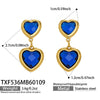 Wholesale Heartshaped Glass Stone Earrings Necklace And Bracelet Set With 18K Gold Plated Stainless Steel Chain For Women