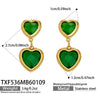 Wholesale Heartshaped Glass Stone Earrings Necklace And Bracelet Set With 18K Gold Plated Stainless Steel Chain For Women