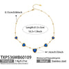 Wholesale Heartshaped Glass Stone Earrings Necklace And Bracelet Set With 18K Gold Plated Stainless Steel Chain For Women
