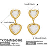 Wholesale Heartshaped Glass Stone Earrings Necklace And Bracelet Set With 18K Gold Plated Stainless Steel Chain For Women