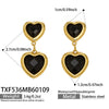 Wholesale Heartshaped Glass Stone Earrings Necklace And Bracelet Set With 18K Gold Plated Stainless Steel Chain For Women