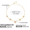 Wholesale Heartshaped Glass Stone Earrings Necklace And Bracelet Set With 18K Gold Plated Stainless Steel Chain For Women