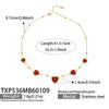 Wholesale Heartshaped Glass Stone Earrings Necklace And Bracelet Set With 18K Gold Plated Stainless Steel Chain For Women