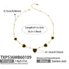 Wholesale Heartshaped Glass Stone Earrings Necklace And Bracelet Set With 18K Gold Plated Stainless Steel Chain For Women