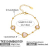 Wholesale Heartshaped Glass Stone Earrings Necklace And Bracelet Set With 18K Gold Plated Stainless Steel Chain For Women