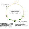 Wholesale Heartshaped Glass Stone Earrings Necklace And Bracelet Set With 18K Gold Plated Stainless Steel Chain For Women