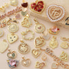 Wholesale Heartshaped Goldplated Copper Pendant Charms With Colorful Zircon Inlay Diy Jewelry Accessories For Women