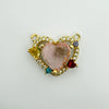 Wholesale Heartshaped Goldplated Copper Pendant Charms With Colorful Zircon Inlay Diy Jewelry Accessories For Women
