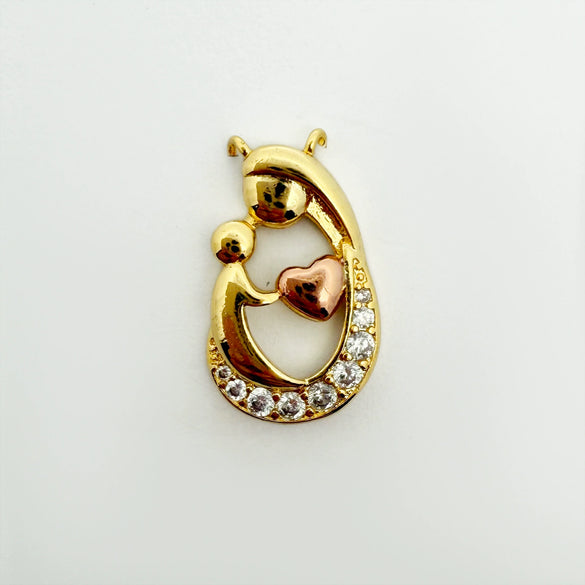 Wholesale Heartshaped Goldplated Copper Pendant Charms With Colorful Zircon Inlay Diy Jewelry Accessories For Women