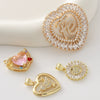 Wholesale Heartshaped Goldplated Copper Pendant Charms With Colorful Zircon Inlay Diy Jewelry Accessories For Women