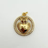 Wholesale Heartshaped Goldplated Copper Pendant Charms With Colorful Zircon Inlay Diy Jewelry Accessories For Women