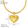 Wholesale Heartshaped Hollow Goldplated Titanium Steel Pendant Necklace For Women